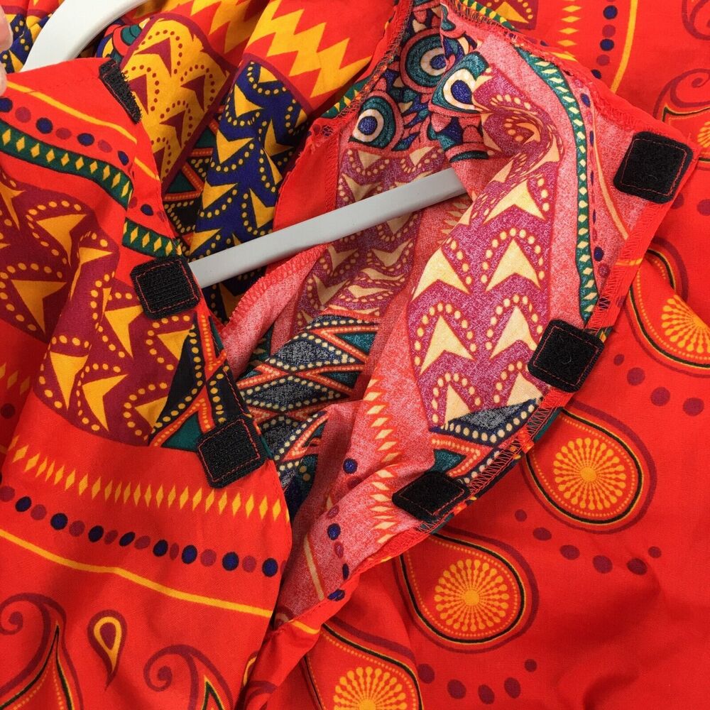 SPIRIT HALLOWEEN Dashiki Tribal Caftan SHIRT HIPPIE ETHNIC ORANGE Men Sz L/XL - Picture 10 of 16